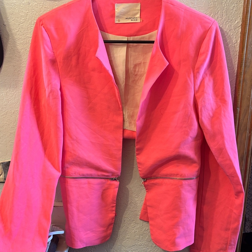 Mustard Seed Bright Pink Blazer